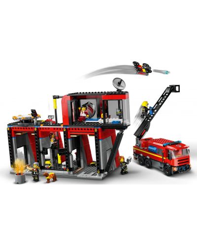 Constructor LEGO City - Stație de pompieri cu mașină de pompieri (60414) - 4