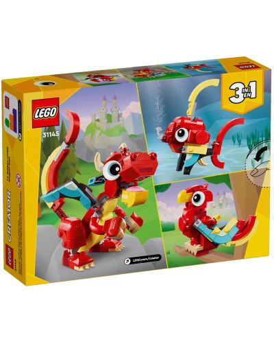 Constructor LEGO Creator 3 în 1 - Dragon roșu (31145) - 9