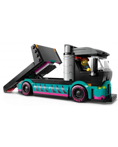 Constructor LEGO City - Mașină de curse și camion de transport auto (60406) - 6