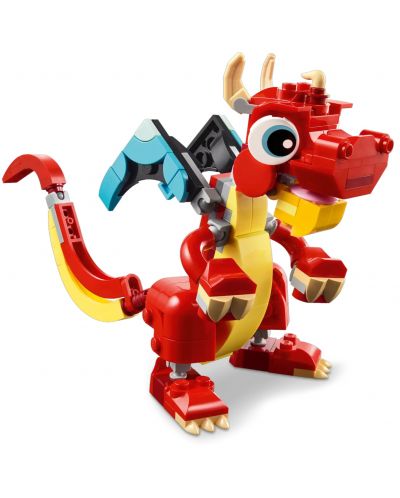Constructor LEGO Creator 3 în 1 - Dragon roșu (31145) - 3