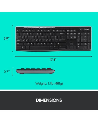 Set mouse si tastatura wireless Logitech - MK270,  negru - 8