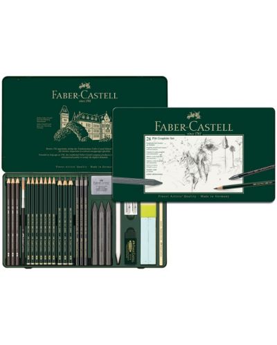 Set de creioane Faber-Castell Pitt Graphite - 26 bucăți, în cutie metalică - 2