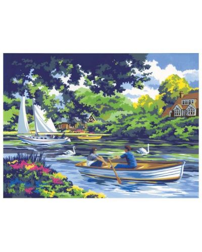 Set de pictură cu vopsele acrilice Royal - Plimbare pe râu, 39 x 30 cm - 1