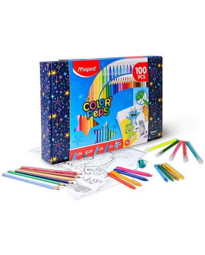 Maped Color Peps Drawing Set - 100 de bucăți - 1