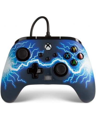 Controller PowerA - Enhanced, cu fir, pentru Xbox One/Series X/S, Arc Lightning - 1