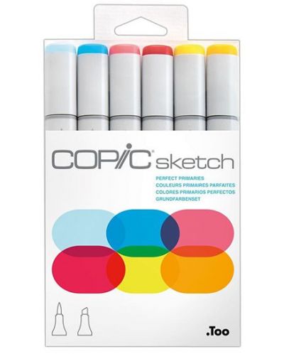 Set de markere Too Copic Sketch - Tonuri deschise de bază, 6 culori - 1