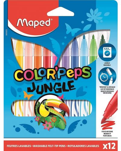 Set carioci Maped Color Peps - Jungle, 12 culori - 1