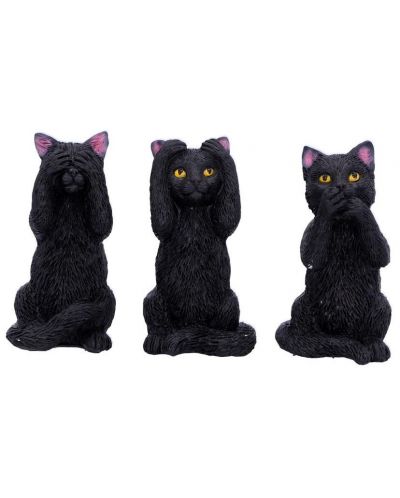 Set de statuete Nemesis Now Adult: Humor - Three Wise Felines, 8 cm - 1