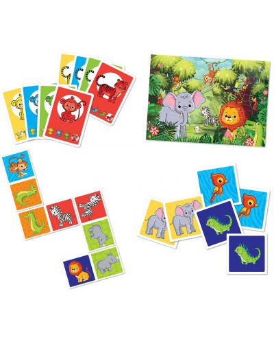Set de jocuri pentru copii Grafix - Jungle, 4 în 1 - 2