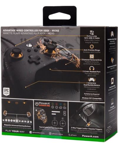 Controller PowerA - Advantage, жичен, Fortnite Midas (Xbox Series X/S) - 6
