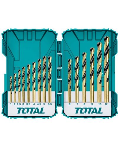 Set burghie TOTAL - HSS, 15 bucăți, Ø1 - Ø12 mm - 1