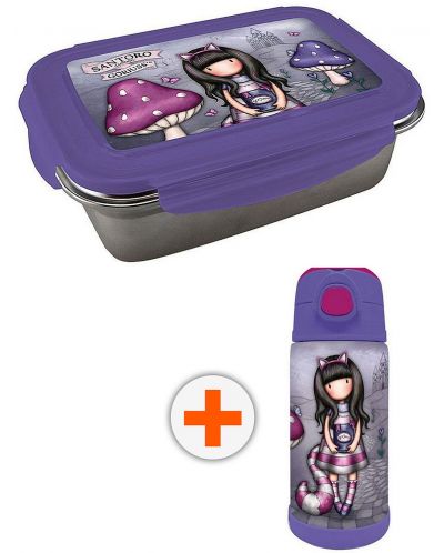 Set sticla termica și cutie pentru mâncare Santoro Gorjuss Cheshire Cat - 1