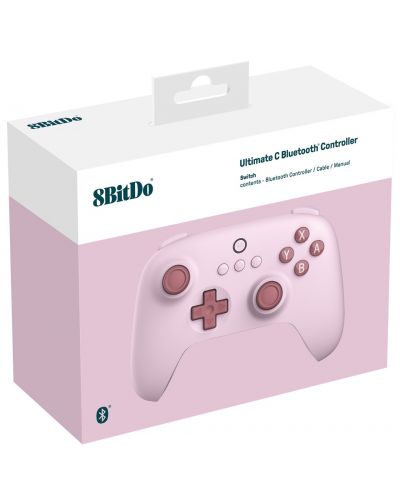 Controller 8BitDo - Ultimate C Bluetooth, wireless, roz (Nintendo Switch) - 8