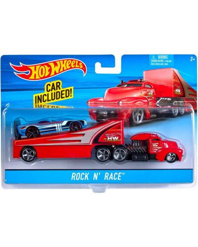 Set Mattel Hot Wheels Super Rigs - Camion si masina, sortiment - 4
