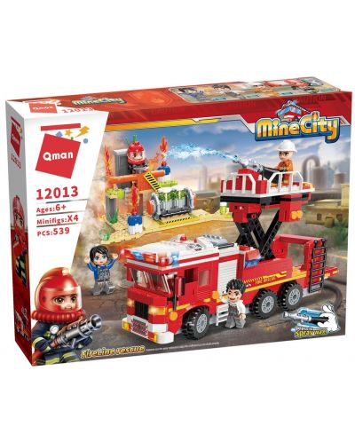 Set constructie Qman Mine City - Serviciul de Pompieri si Salvare - 1