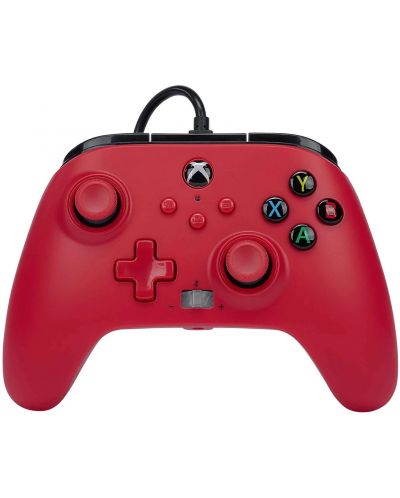 Controler PowerA - Enhanced, cu fir, pentru Xbox One/Series X/S, Artisan Red - 1