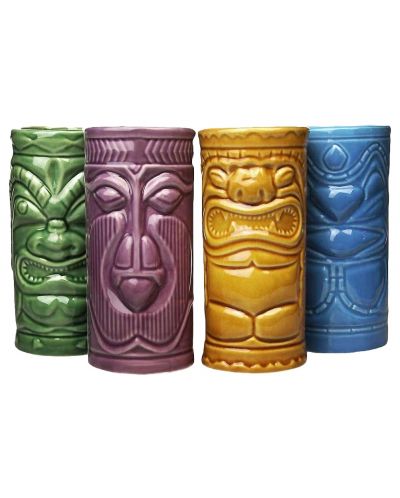 Set de căni Mikamax - Tiki, ceramică, 4 bucăți, 330 ml - 1