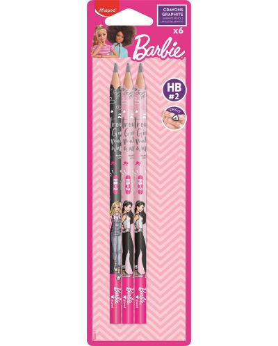 Set de creioane Maped Barbie - HB, 6 bucăți - 1