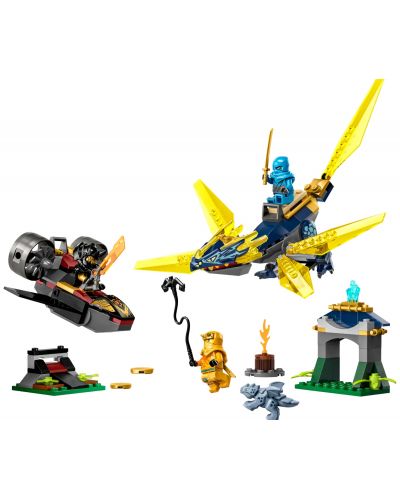 Constructor LEGO Ninjago - Dragonul lui Nia și Aryn se luptă (71798) - 2