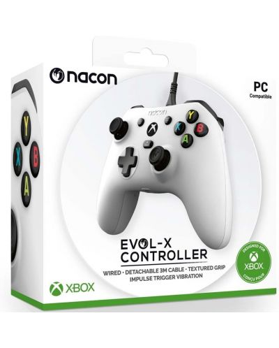 Controlor Nacon - Evol-X, cu fir, alb (Xbox One/Series X/S/PC) - 4