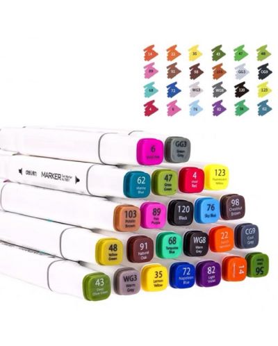 Set markere Deli Color Emotion - E70801-24, cu doua capete, 24 de culori - 3