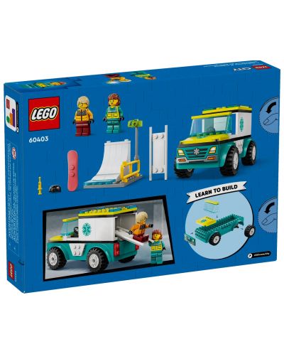 Constructor LEGO City - Ambulanță și snowboarder (60403) - 2