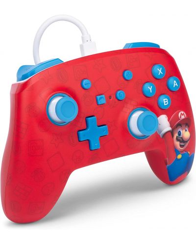 Controler PowerA - îmbunătățit, cu fir, pentru Nintendo Switch, Woo-hoo! Mario - 2