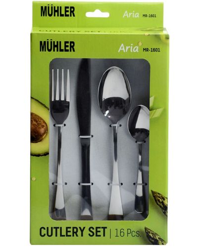 Set de tacâmuri Muhler - Aria MR-1601, 16 piese, argintiu - 2
