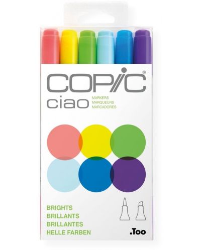 Set de markere  Too Copic Ciao - Tonuri luminoase, 6 culori - 1