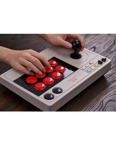 Controller wireless 8Bitdo - Arcade Stick 2.4G, alb (Nintendo