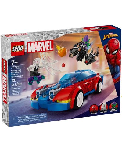 Constructor LEGO Marvel Super Heroes - Spider-Man și mașina de curse Green Goblin Venom (76279) - 1