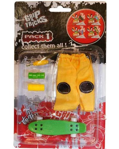 Set jucarii pentru degete Grip&Trick - Penny Board, verde - 1