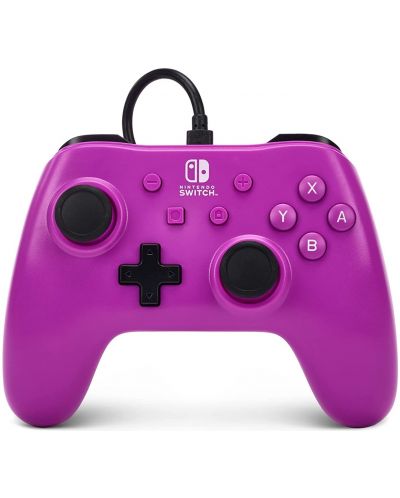 Controller PowerA - Enhanced, cu fir, pentru Nintendo Switch, Grape Purple - 1