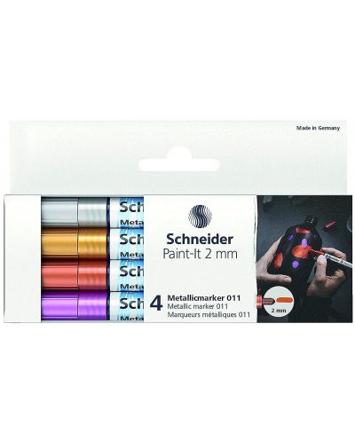Schneider Paint-It - 011 set de markere metalice, 2,0 mm, 4 culori - 2
