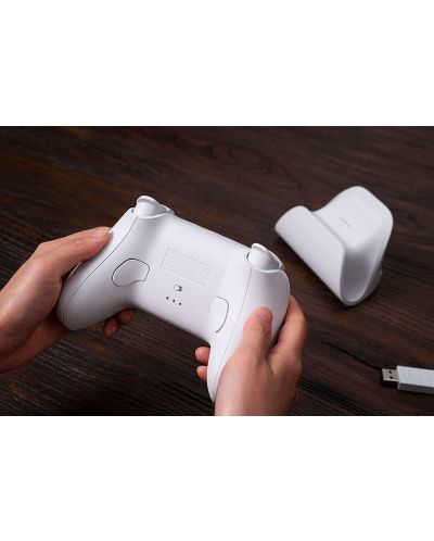 Controler 8BitDo - Ultimate Bluetooth & 2.4g Controller with Charging Dock, pentru Nintendo Switch/PC, alb - 8