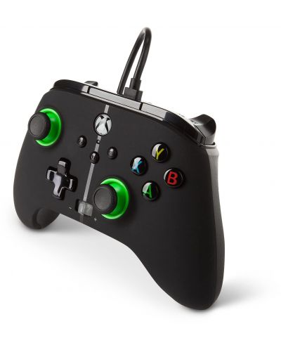 Controller cu fir PowerA - Enhanced, pentru Xbox One/Series X/S, Green Hint - 3