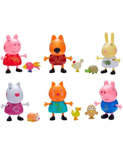 Set figurine Peppa Pig - Cu animal de companie, set, sortiment - 7