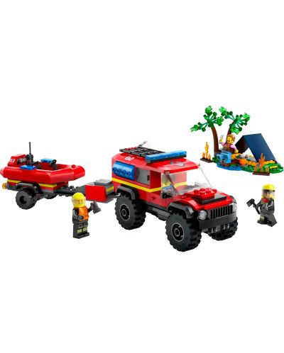 Constructor LEGO City - Camion de pompieri 4 x 4 cu barca de salvare (60412) - 2