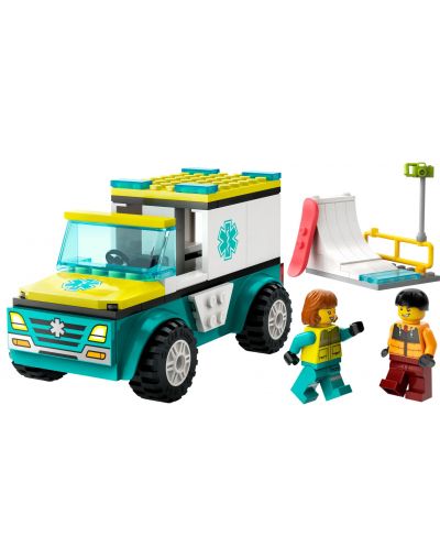 Constructor LEGO City - Ambulanță și snowboarder (60403) - 3