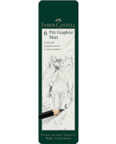 Set creioane grafit Faber-Castell Pitt - Mat, 6 buc - 1