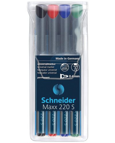 Set de 4 markere Schneider permanente OHP Maxx 220 S, 0,4 mm - 1