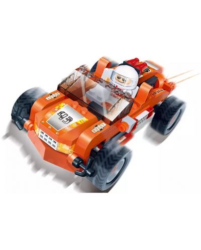 Constructor BanBao - mașină de curse, portocaliu, 108 bucăți - 2