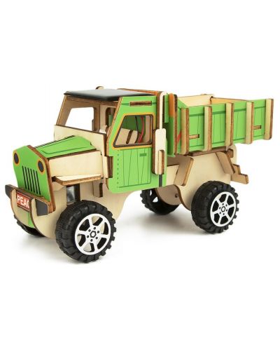 Tooky Toy - Set de camioane din lemn 3D DIY - 1