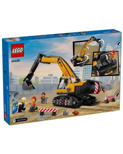 Constructor  LEGO City - Excavator galben de construcții (60420)  - 2