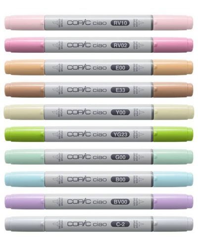Set de markere Too Copic Ciao - Set de început, 10 culori + 2 bucăți multi liner 0.1 mm - 2