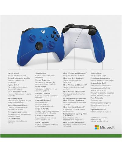 Controler Microsoft - pentru Xbox, fără fir, Shock Blue - 5
