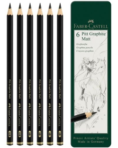 Set creioane grafit Faber-Castell Pitt - Mat, 6 buc - 2