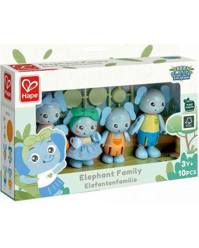 Hape - Set de familie Elefant, 10 bucăți - 1