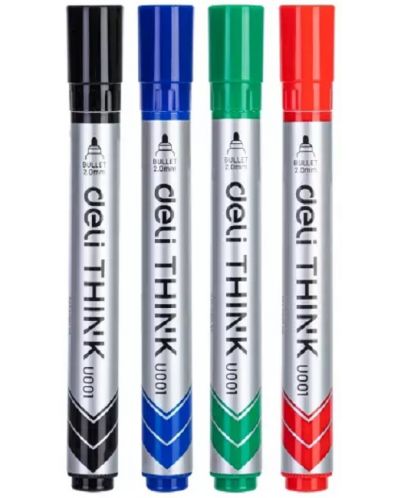 Set de markere Deli Think Whiteboard Marker - EU00101, 4 culori - 1