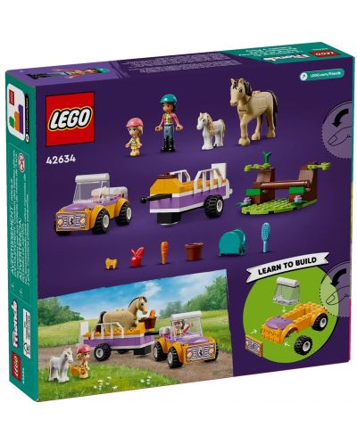 Constructor LEGO Friends - Remorcă pentru cal și ponei (42634) - 5